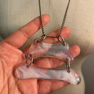 Fused Clear Glass Necklace